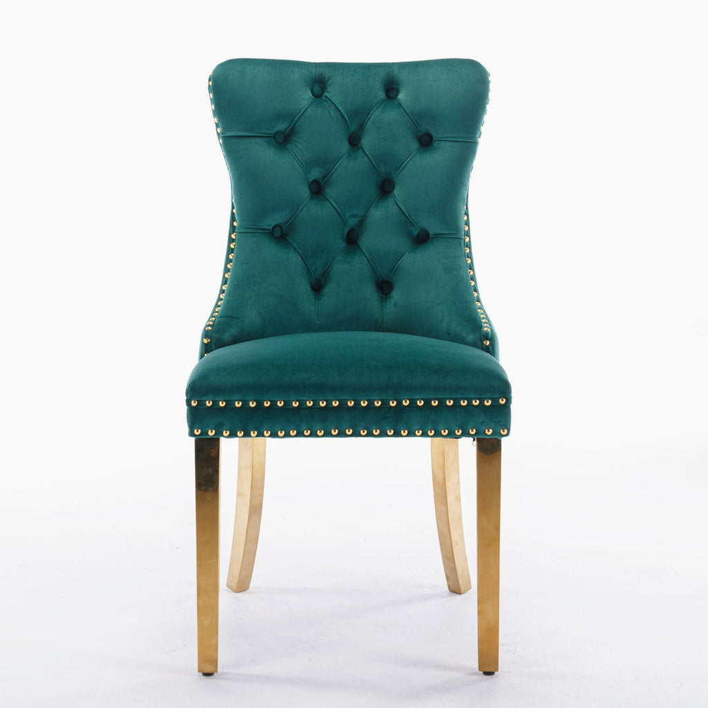 Modern Tufted Dining Chair Set of 2 with Velvet Upholstery - Nikki Collection