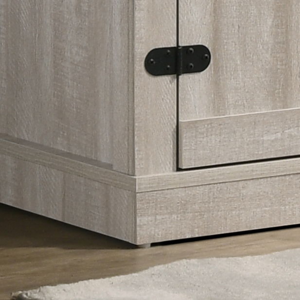 58" Wide TV Stand with Open Shelves and Cabinets - Gray