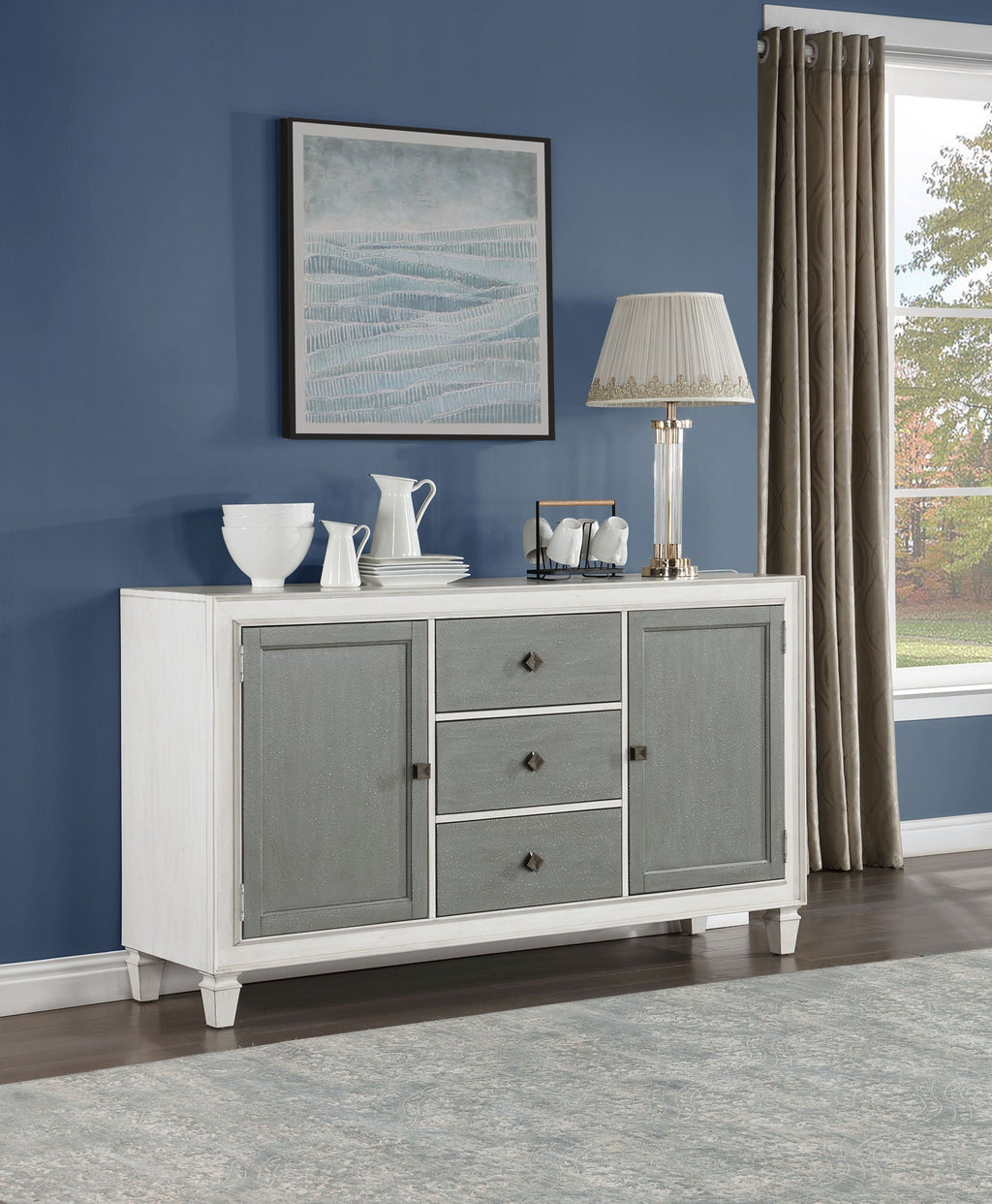 Gray Wood Server with Ample Storage - Katia