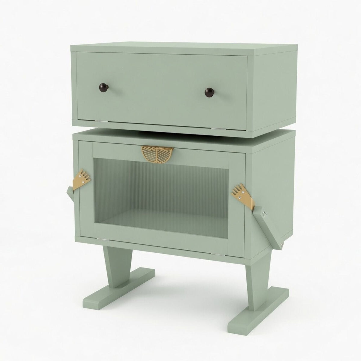 Robot LED Nightstand with 360° Rotating Drawer - White, Pink, or Green