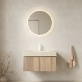 MURI 30" Bathroom Vanity with Sintered Stone Top & Ceramic Basin - Beige, White Oak or Brown Oak