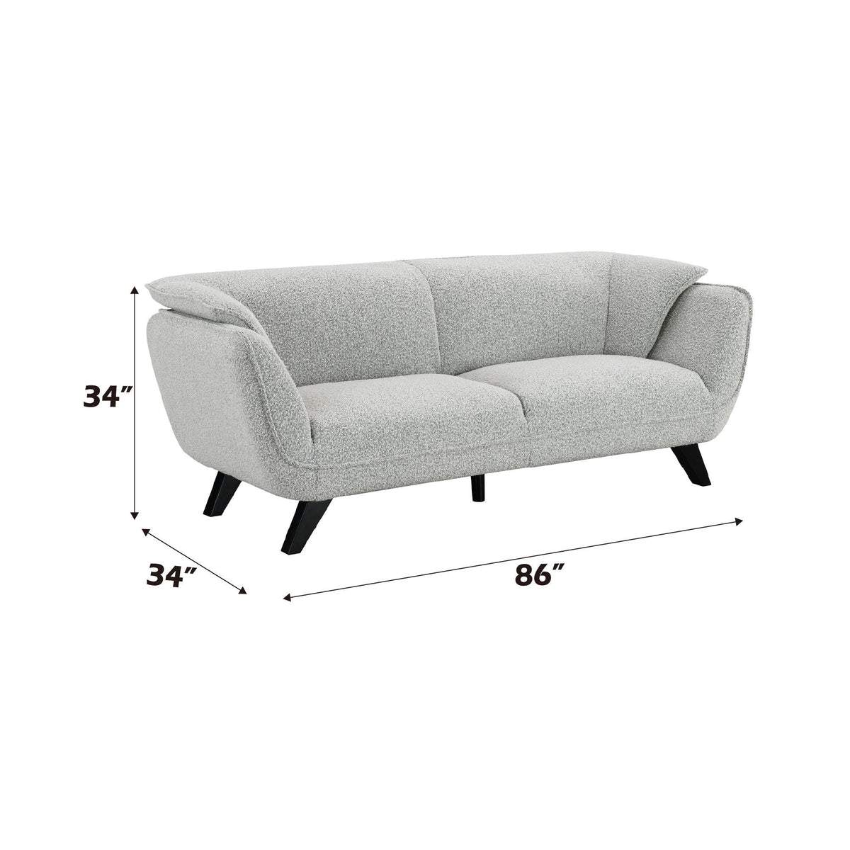 Nayeli Boucle Sofa with Pocket Coil Seating - Gray or Dark Brown