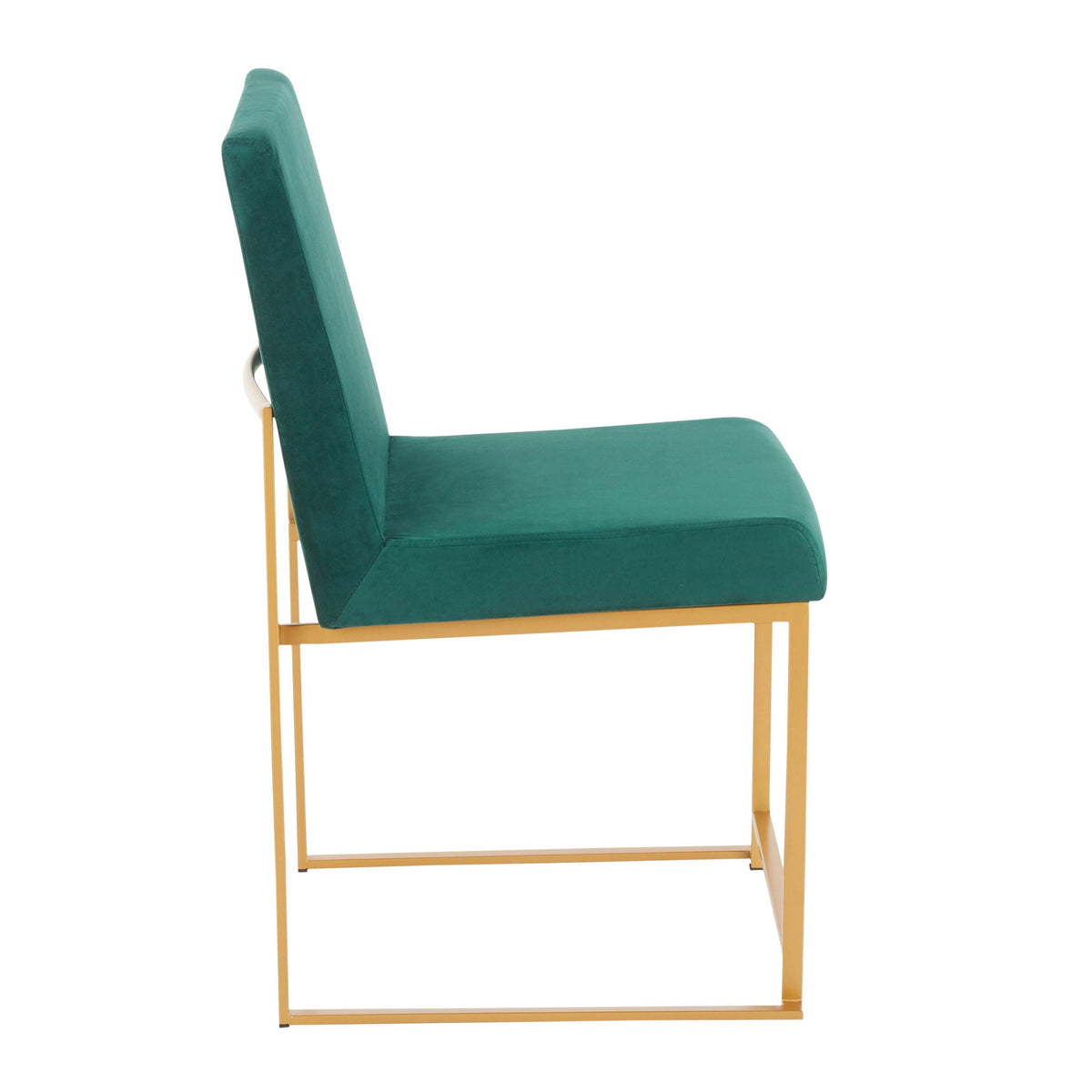 Contemporary High Back Dining Chair Set with Upholstered Seat - Multiple Colors