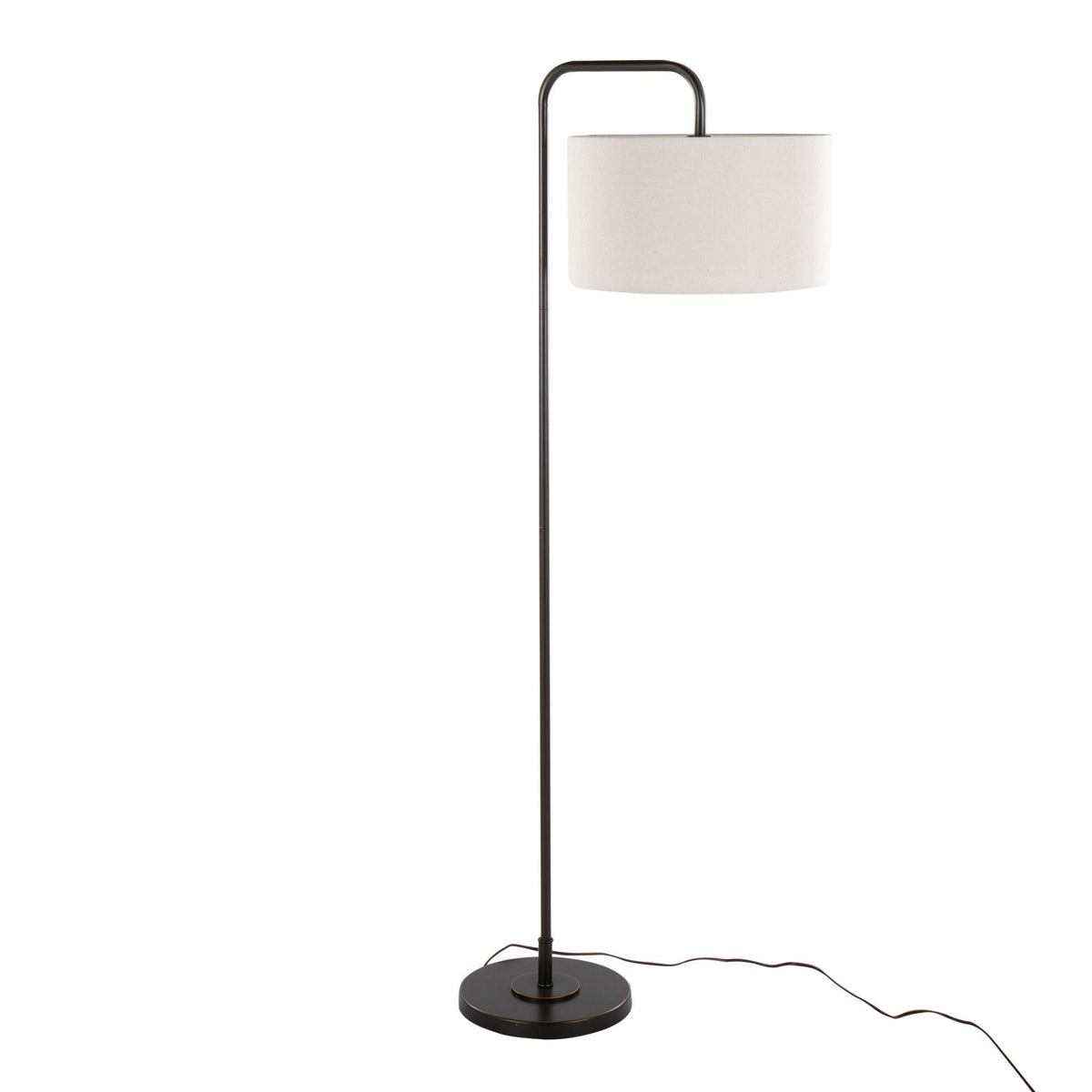 Contemporary Floor Lamp with Drum Shade - Black, Pearl Silver, Gold