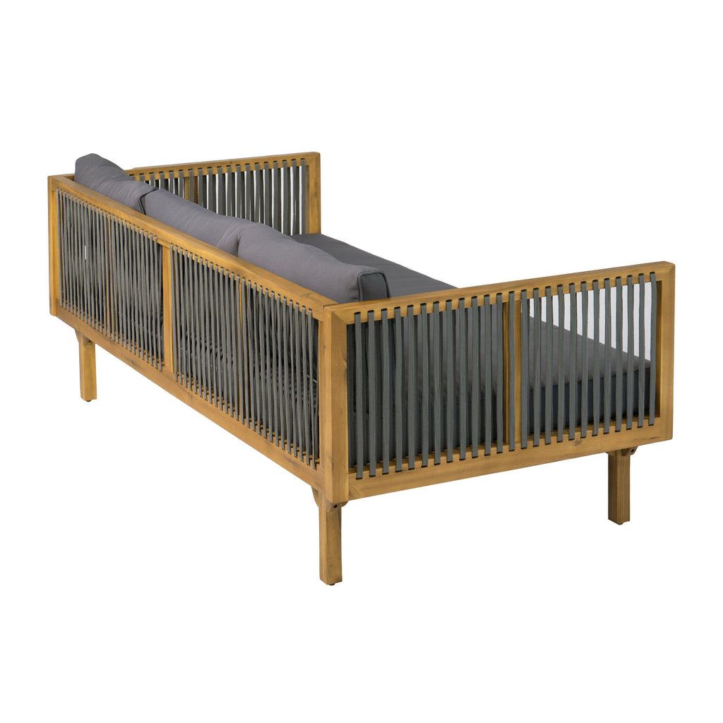 2-Piece Outdoor Patio Set with Rope Back and Water-Repellent Cushions - Dark Grey