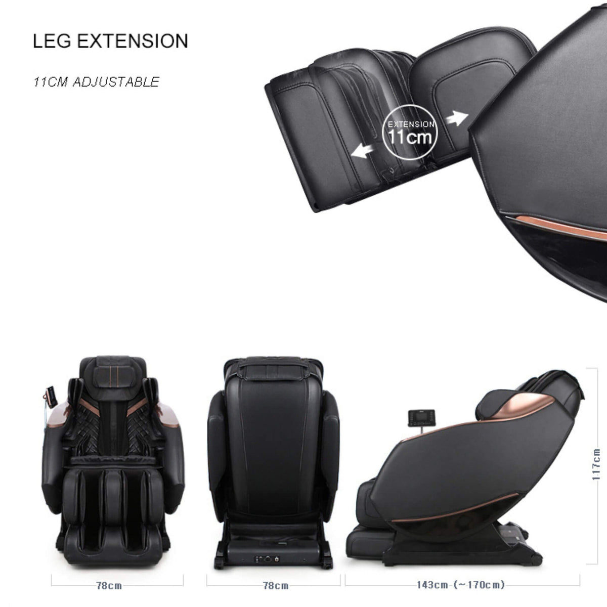 Zenith Full Body Zero-Gravity Shiatsu Massage Chair With Heat And Voice Control (SAK93154)