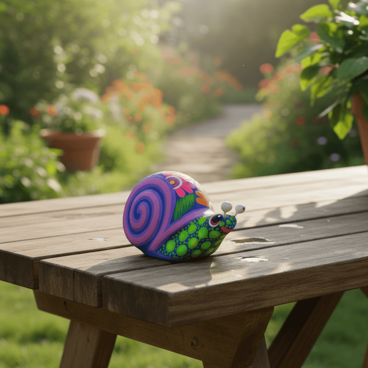 Alebrije Snail Figurine | Colorful Hand-Painted Design