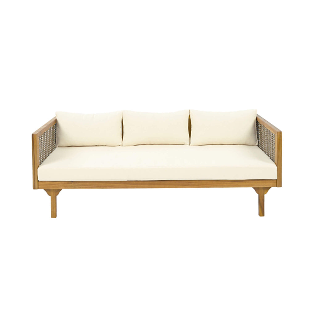3-Seater Acacia Wood Daybed Sofa With Water-Resistant Cushions (SAK65773)