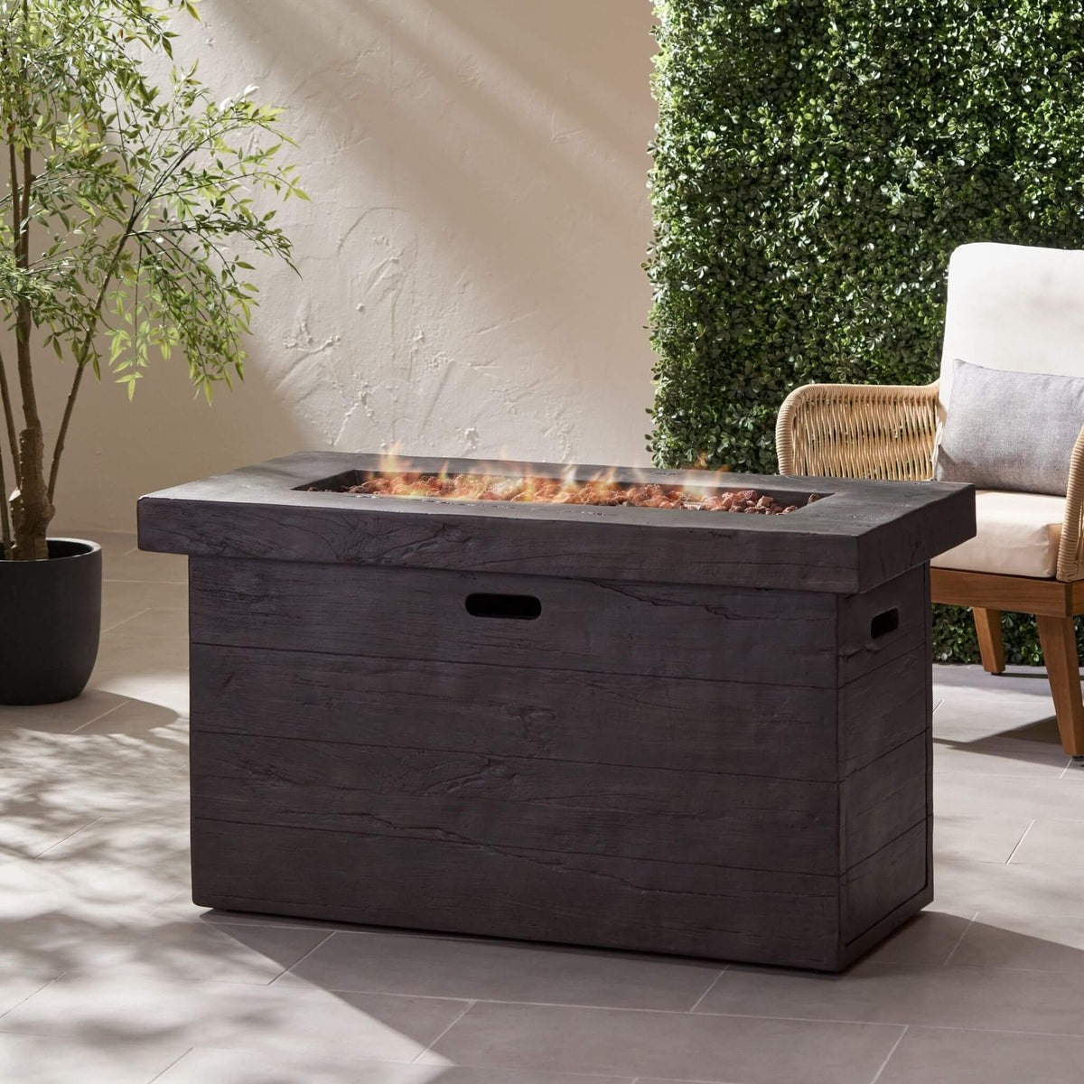 Luxury 45-Inch 50K BTU Rectangular MGO LP Fire Pit (SAK63874)