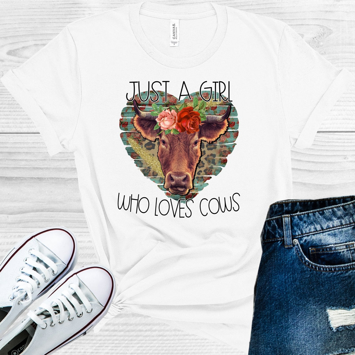 Just a Girl Who Loves Cows Graphic Tee