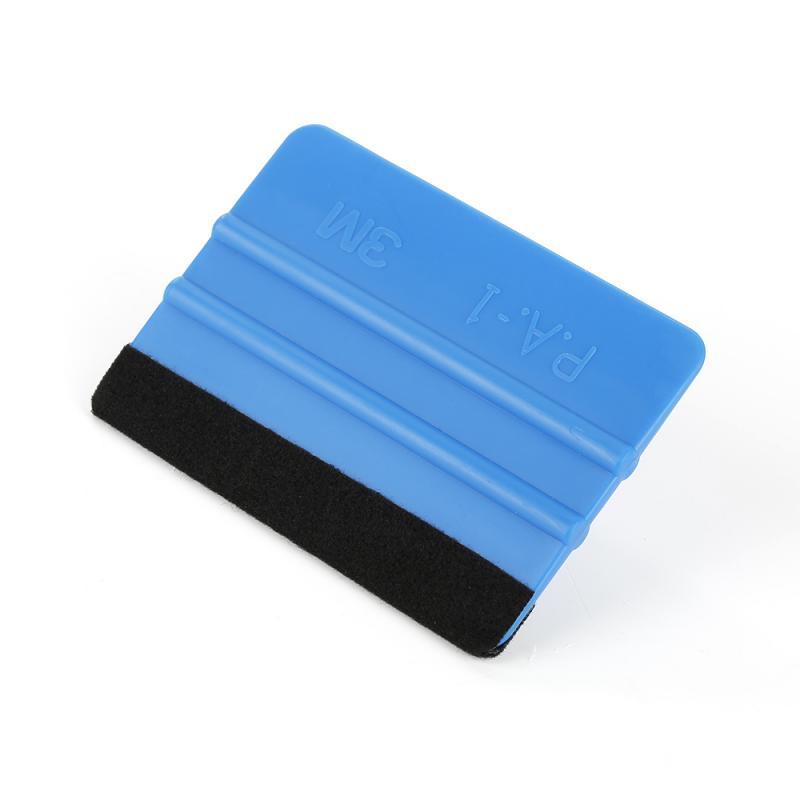 Auto Styling Vinyl Carbon Fiber Window Ice Remover Cleaning Wash Car Scraper With Felt Squeegee Tool Film Wrapping Accessories Vehicle Vinyl Wrap Window Tint Film  Plastic Felt Edge Squeegee For Car Vinyl Scraper Decal Applicator