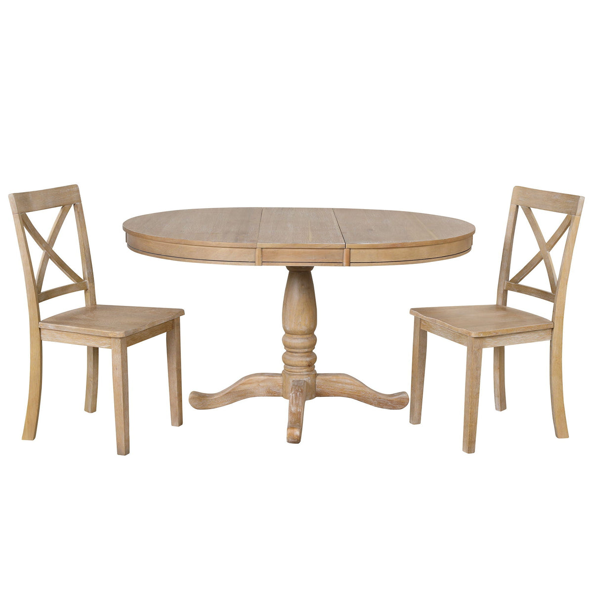 Modern Dining Table Set for 4 with Curved Back Chairs - Beige or Light Brown