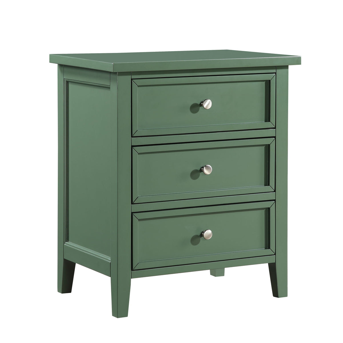 3 Drawer Nightstand with Metal Glides - White, Blue, Dark Green