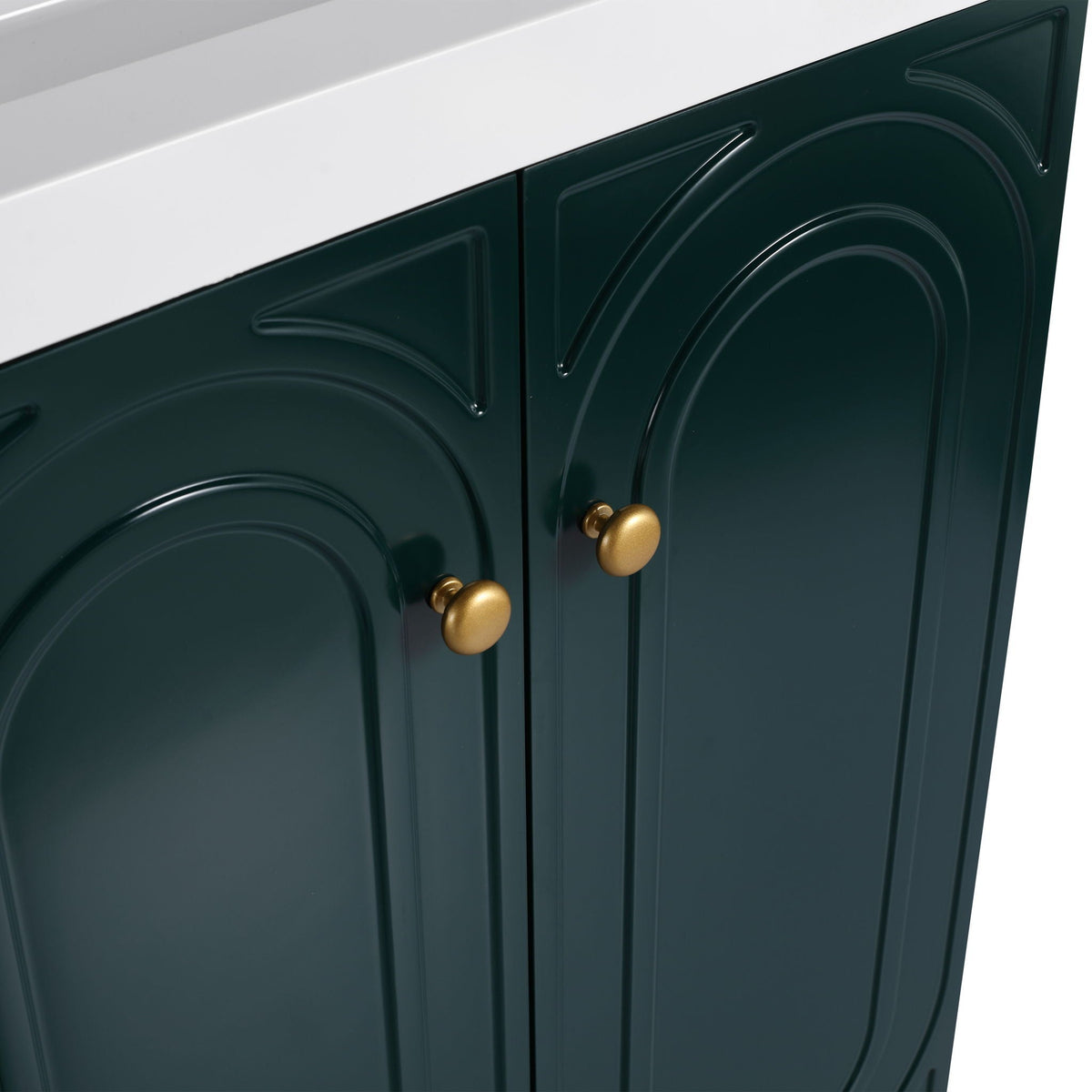 Modern Freestanding Bathroom Vanity with Soft Close Cabinet Doors - Pearl Silver, White, or Dark Green