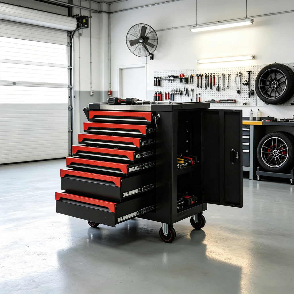 7 Drawer Rolling Tool Chest with 258-Piece Tool Set - Carbon Steel