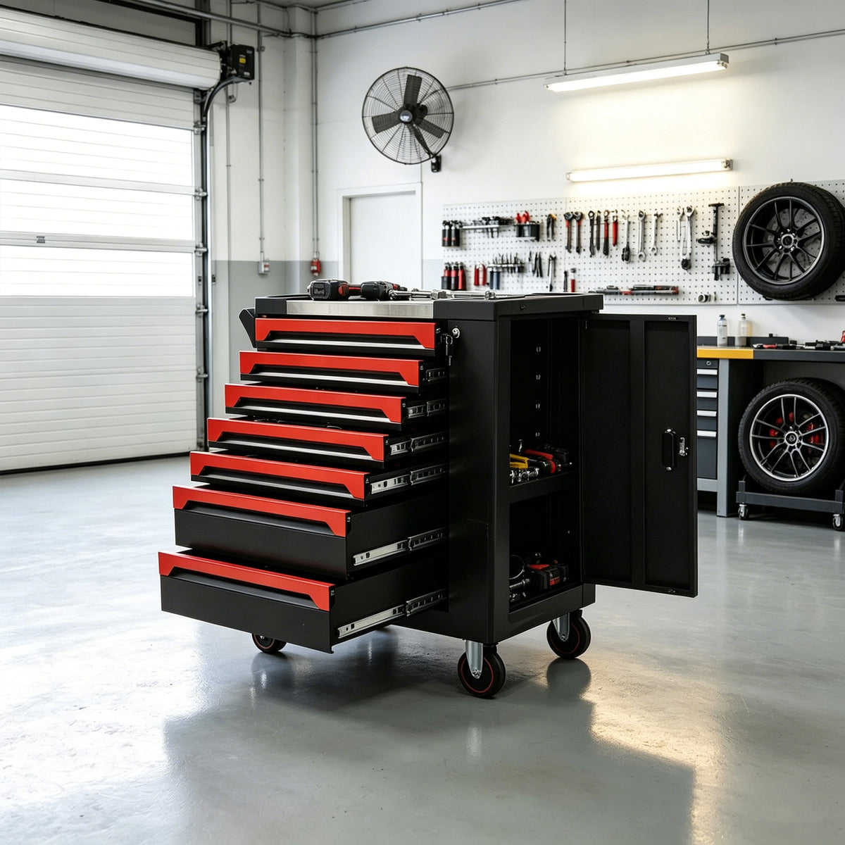 7 Drawer Rolling Tool Chest with 258-Piece Tool Set - Carbon Steel