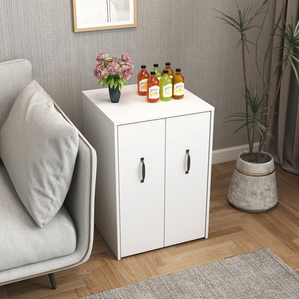3 Tier Wooden Bookcase with Slide Out Drawer Storage - White