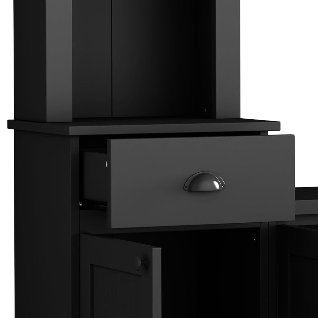 Minimalist Entertainment Wall Unit Set with Adjustable Bridge for TVs Up to 75" - White or Black