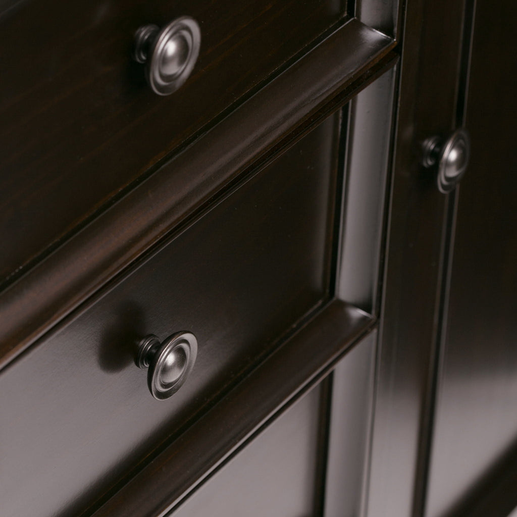 Handcrafted Medium Storage Cabinet with Adjustable Shelves - Dark Brown, Light Brown, Black, White