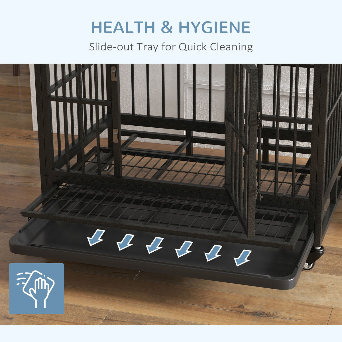 Pawhut 36" Heavy Duty Dog Crate Metal Cage Kennel