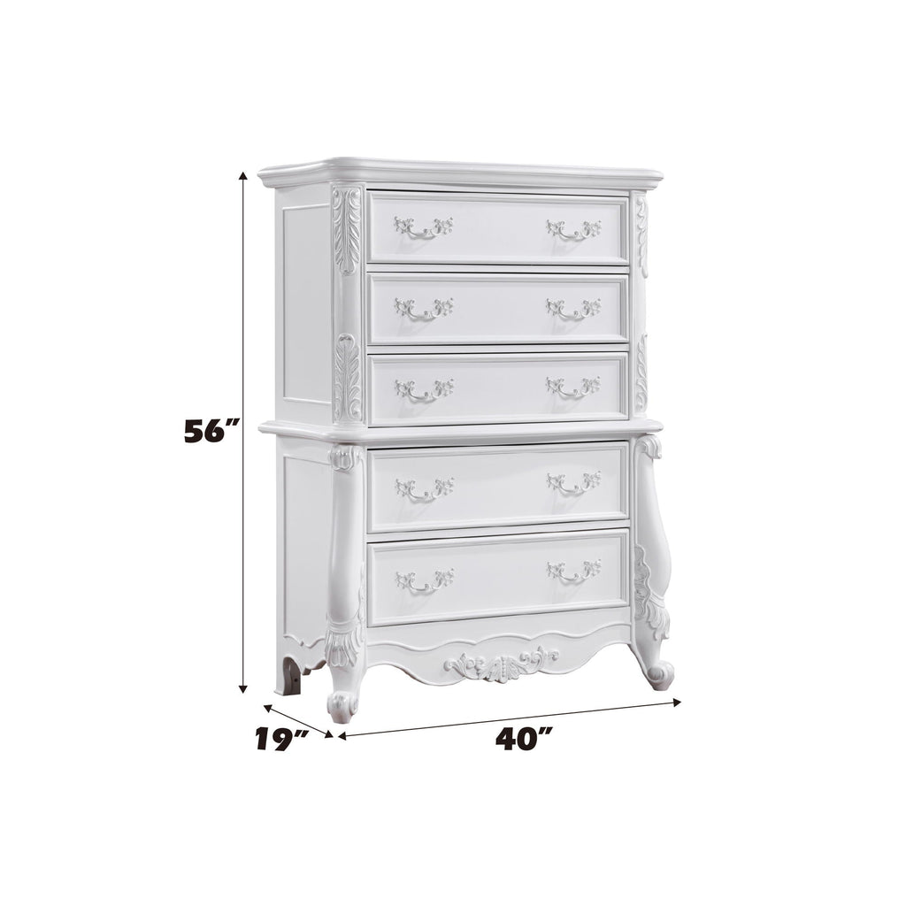 Latisha White Accent Chest with Storage Drawers - White