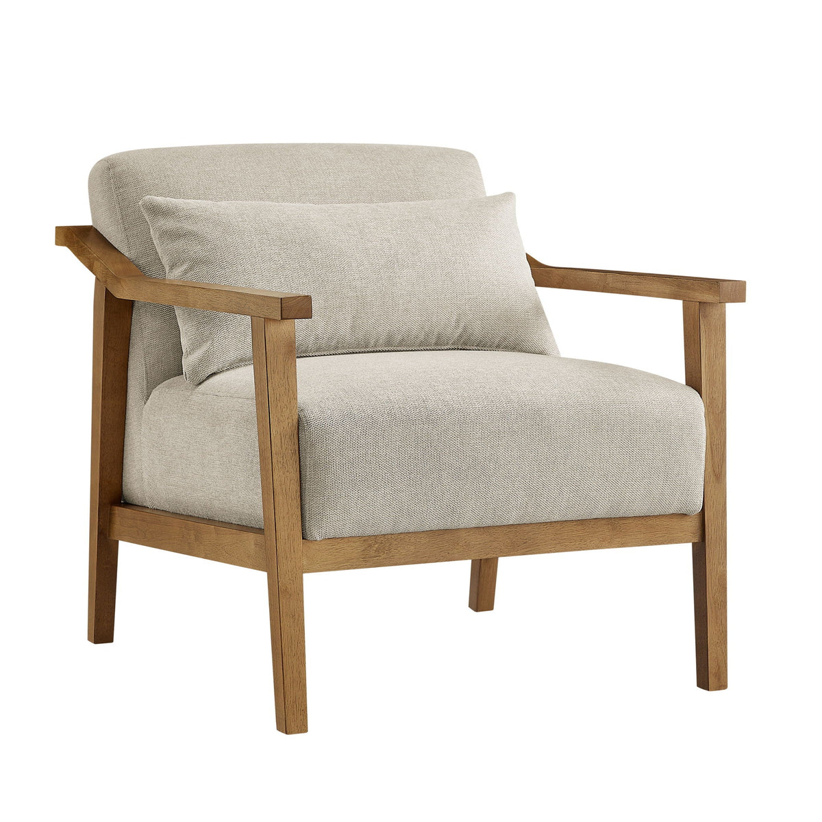 Arm Accent Chair with Lumbar Pillow - White or Dark Gray