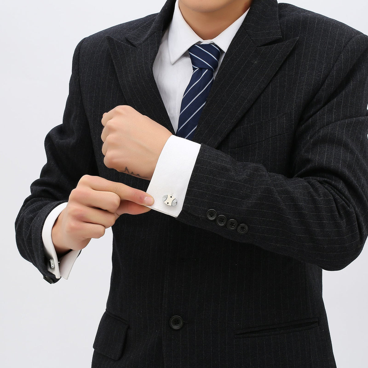 Industrial Revolution Series French Fish Shape Men's Cufflinks