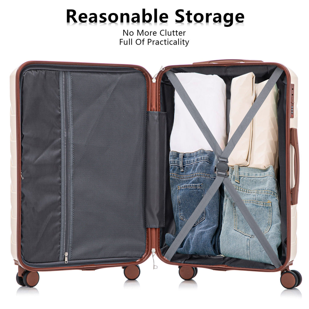 3 Pieces Set Spinner Wheel Luggage With Combination Lock
