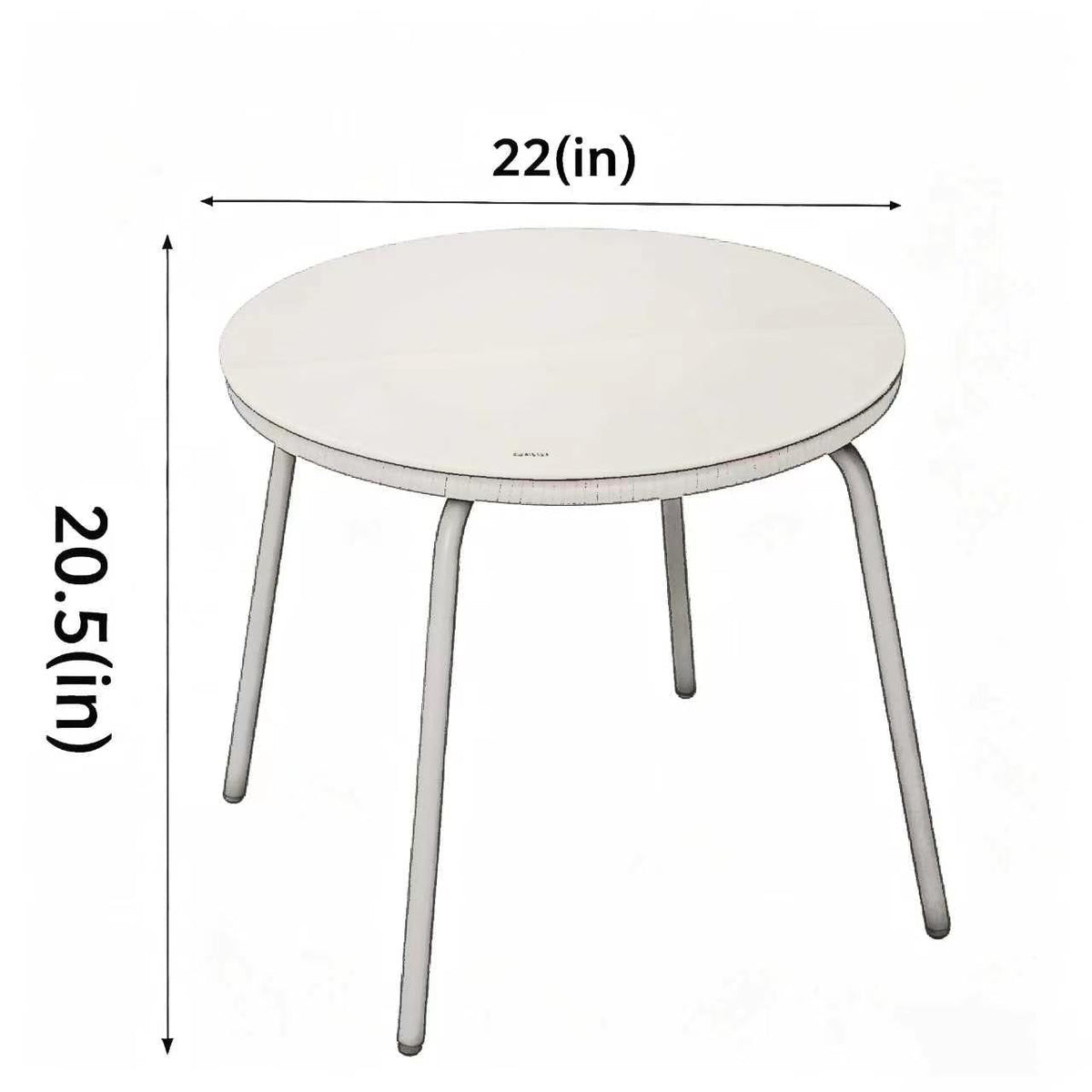 3-Piece Patio Furniture Set with Steel Frame - Off White