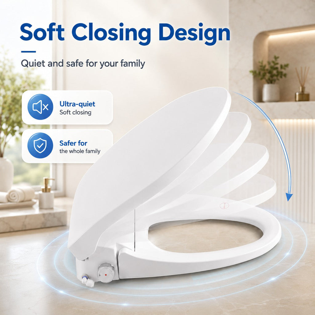 Smart Bidet Toilet Seat with Adjustable Heated Seat - White