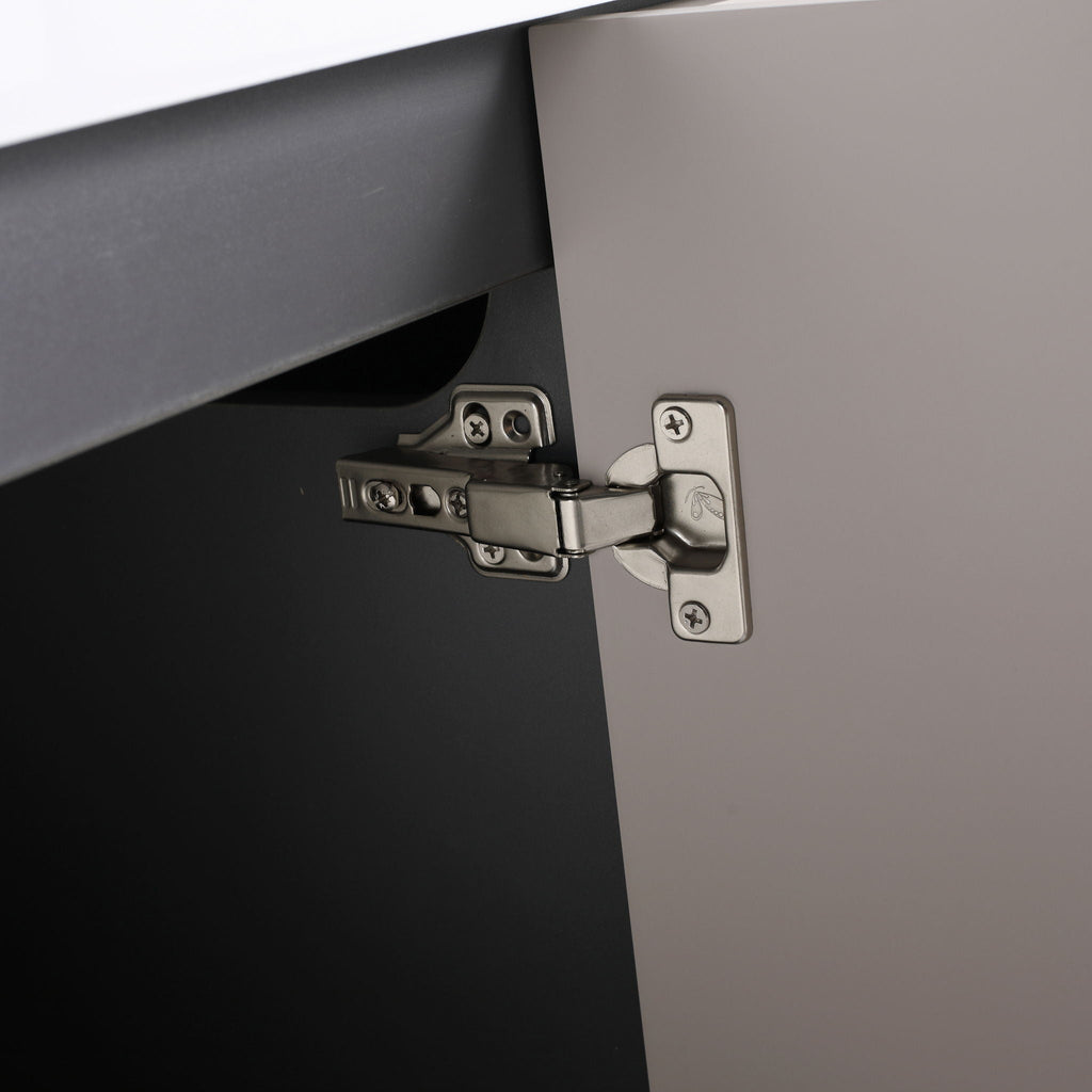 Modern Freestanding Bathroom Vanity with Soft Close Cabinet Doors - Pearl Silver, White, or Dark Green