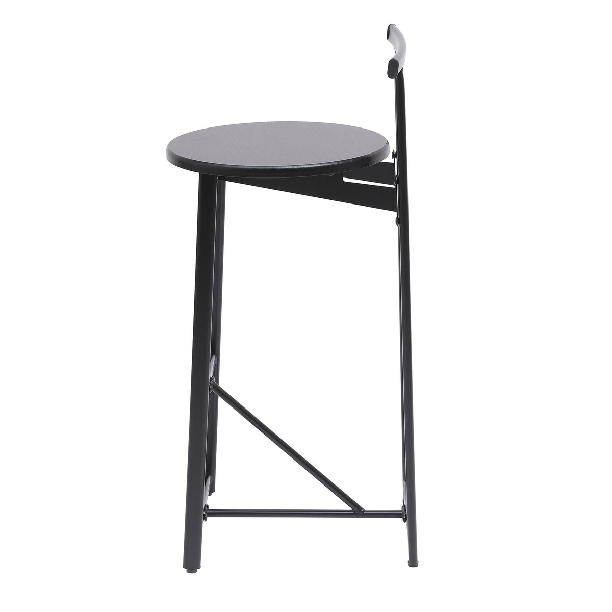 Modern Bar Stools with Backrest for Kitchen – Set of 3 – White or Black
