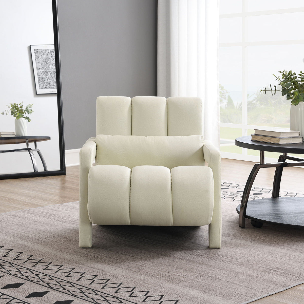 Modern Upholstered Accent Chair with Pillow - Fabric