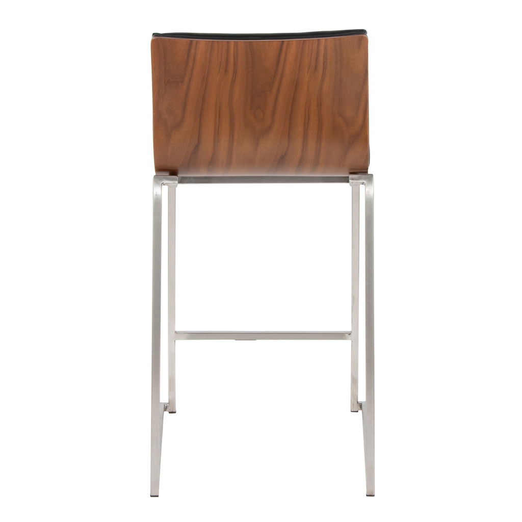 Contemporary Fixed Height Counter Stools with Tufted Upholstered Seats - Black