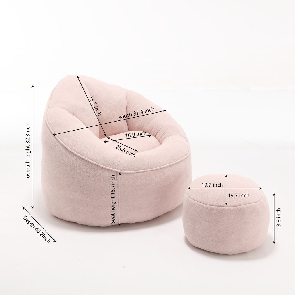 High Pressure Foam Bean Bag Sofa Chair with Footrest – Multiple Colors