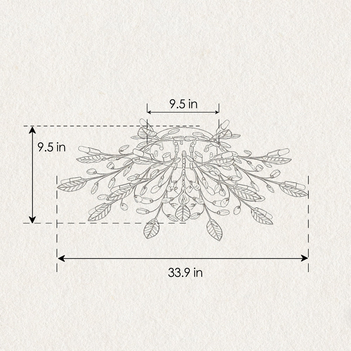 15-Light Chandelier with Crystal Accents - Matte Black