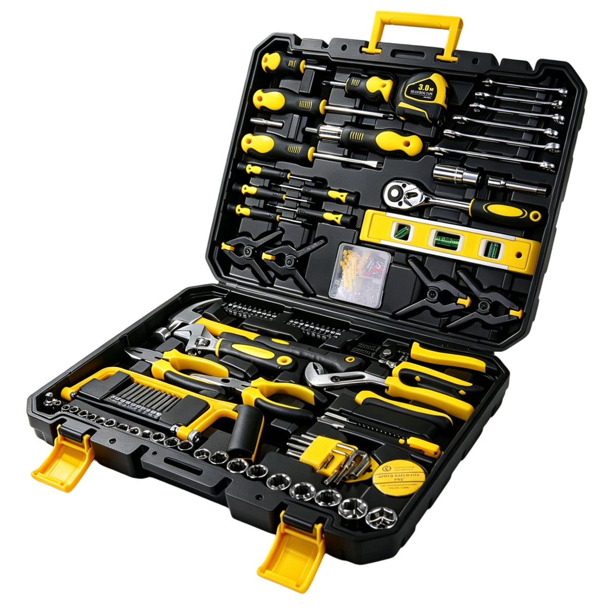 266-Piece Mechanics Tool Set with Durable Storage Case - Black, Yellow