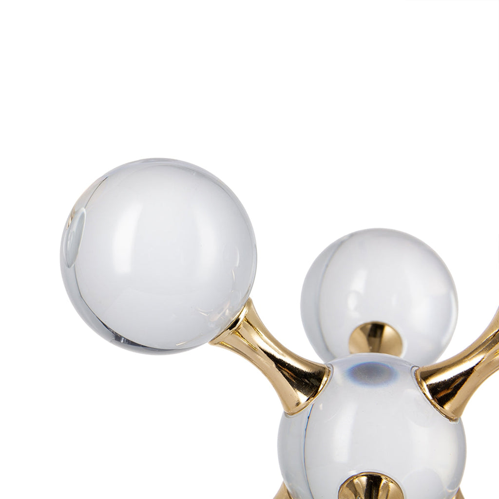 Clear and Gold Decorative Sculpture with Contemporary Design - Clear