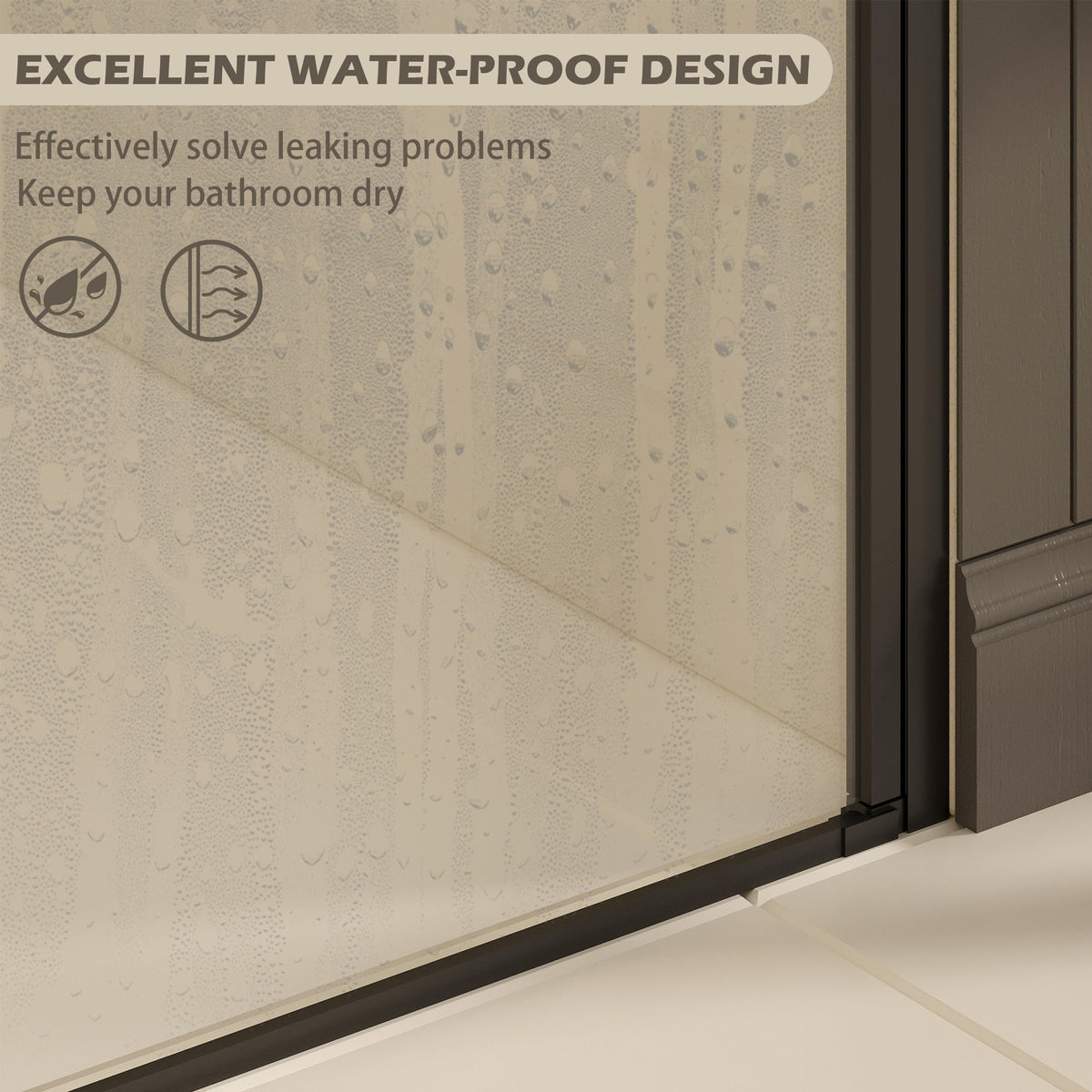 Frameless Pivot Shower Door with Clear Tempered Glass - Matte Black