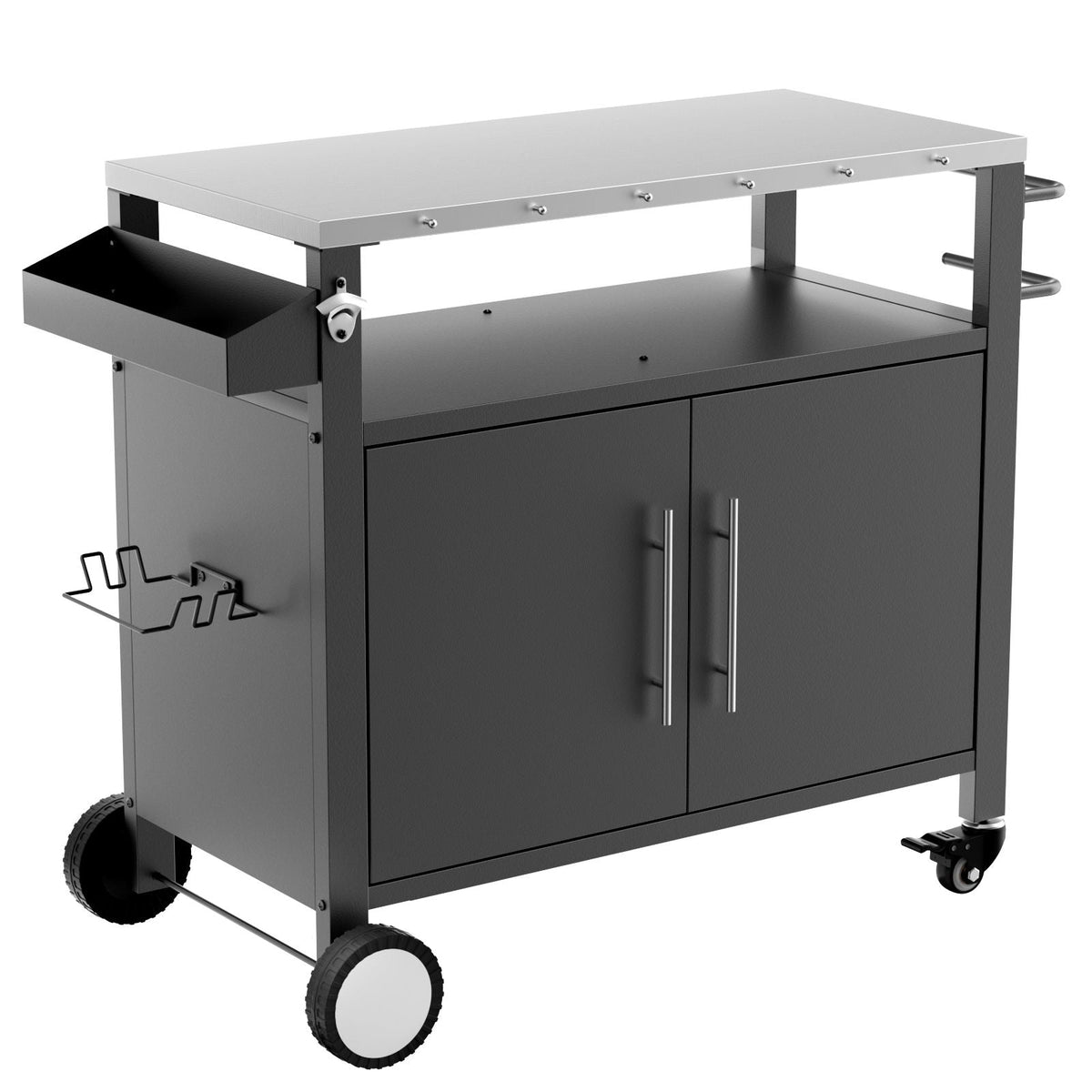 Outdoor Grill Cart With Storage, Rolling Bar Cart