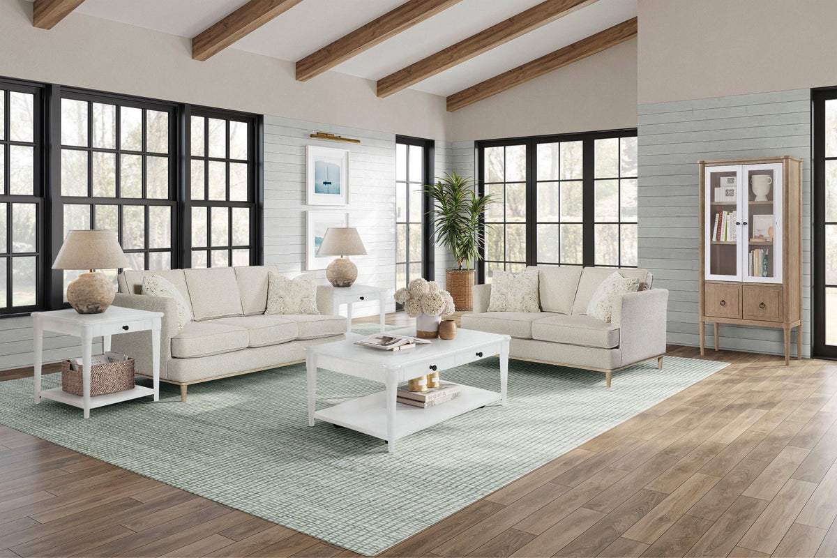 Loveseat With Reversible Cushions and 2 Pillows - Off White