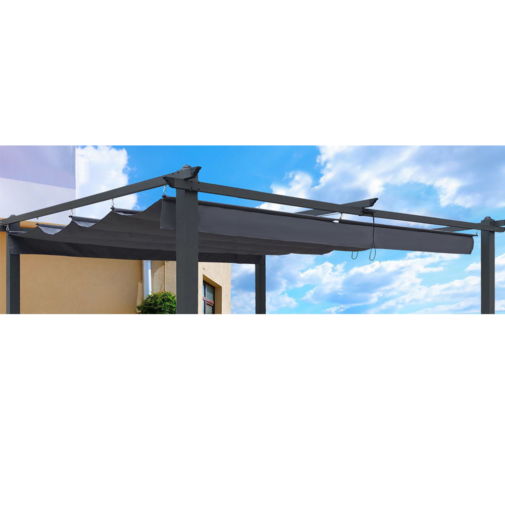 Replacement Canopy Top Cover Fabric for Retractable Pergola - Beige or Dark Gray