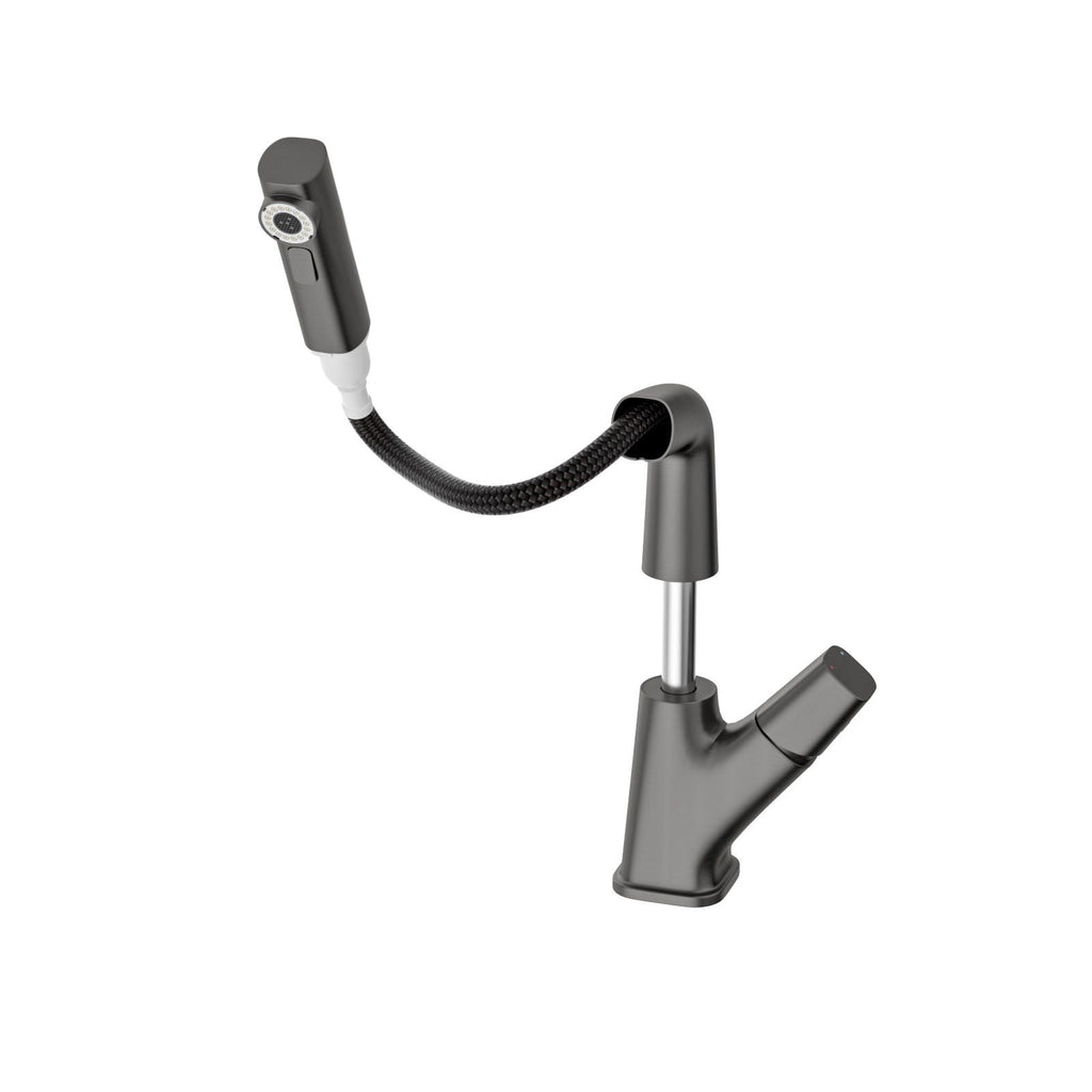 Pull Down Bathroom Sink Faucet with 3 Water Modes - Gunmetal Black