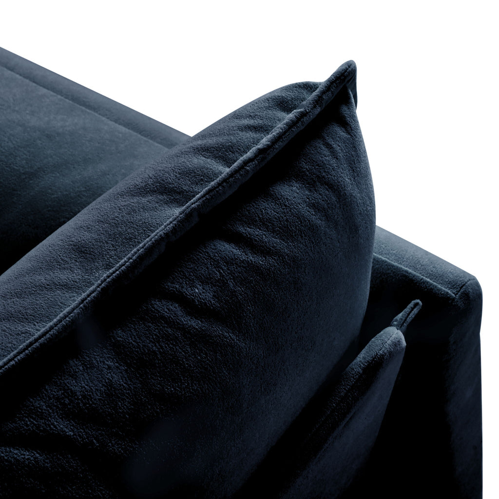 Oversized Chair & Ottoman with Soft Upholstery - Blue or Black