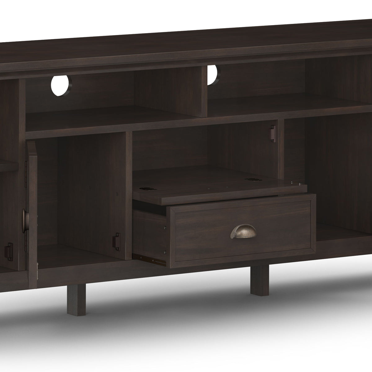 Handcrafted TV Media Stand with Adjustable Shelves - Multiple Colors