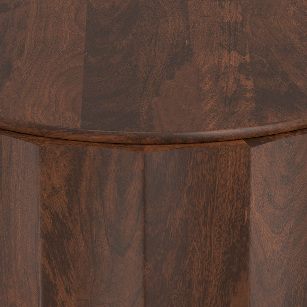 Walnut Brown Coffee Table with Drum Design - Trenton