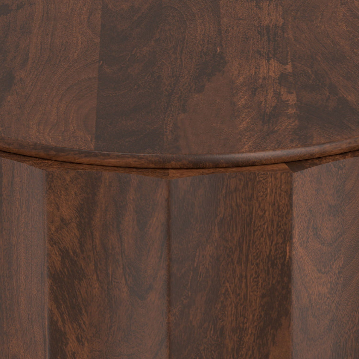 Walnut Brown Coffee Table with Drum Design - Trenton