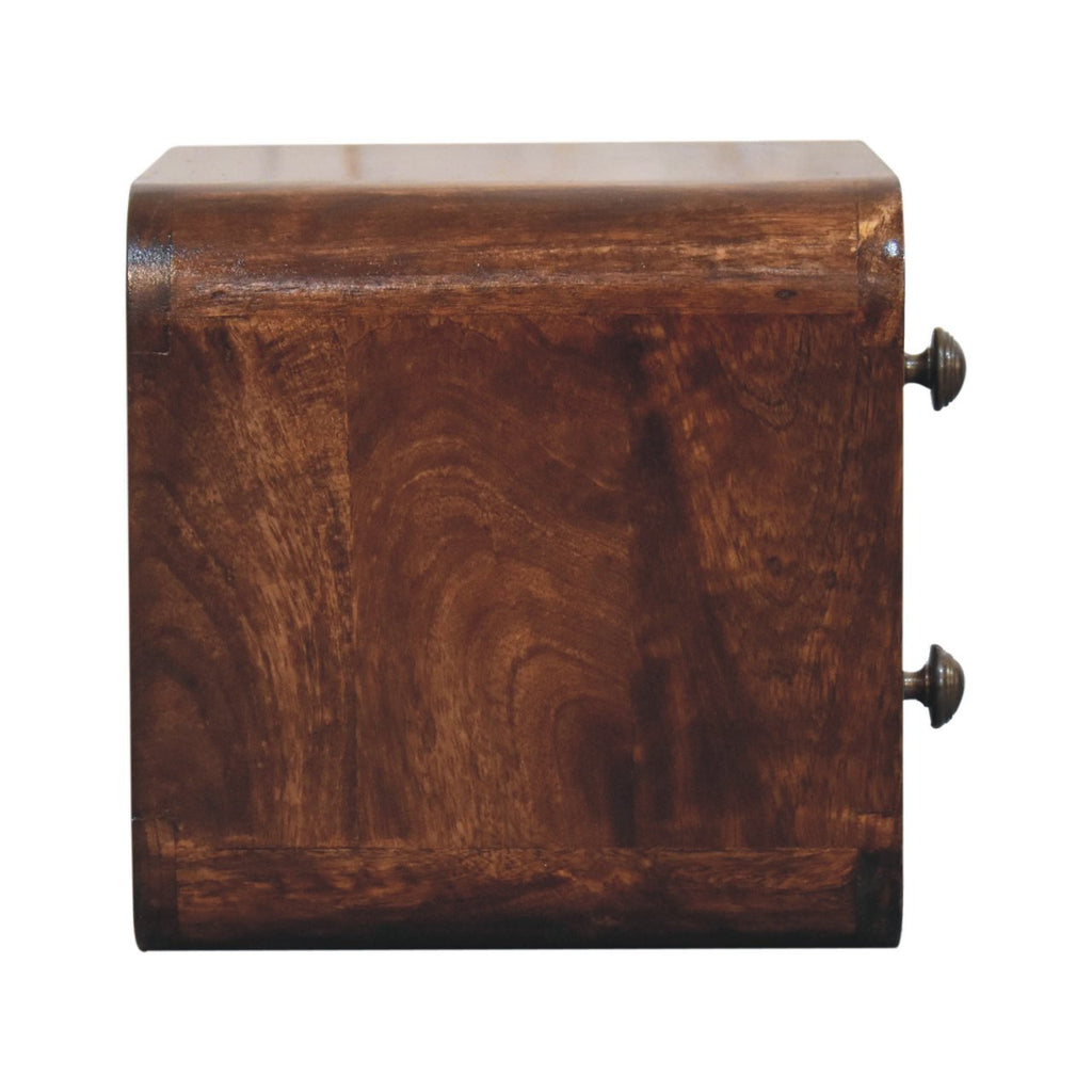 Solid Wood Mini Curved Nightstand