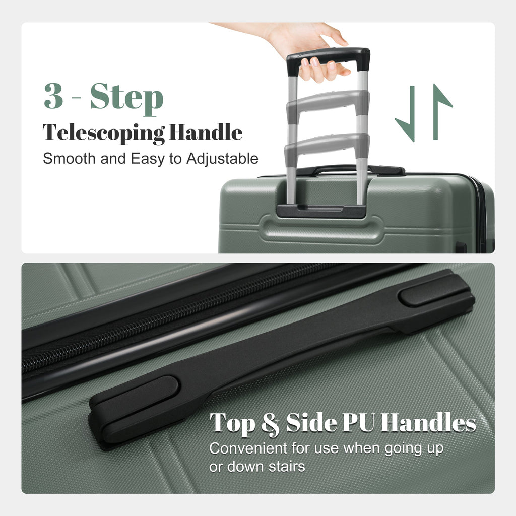 6 Piece Lightweight Hardshell Luggage Set with Spinner Wheels