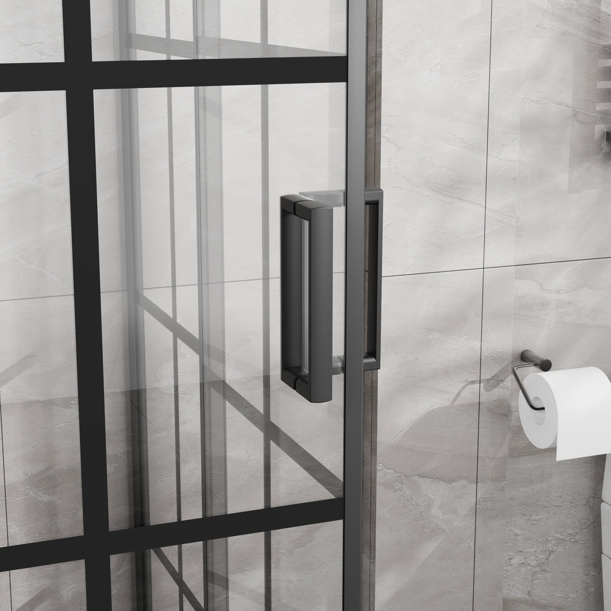 Tempered Glass Corner Shower Door with Sliding Opening - Clear